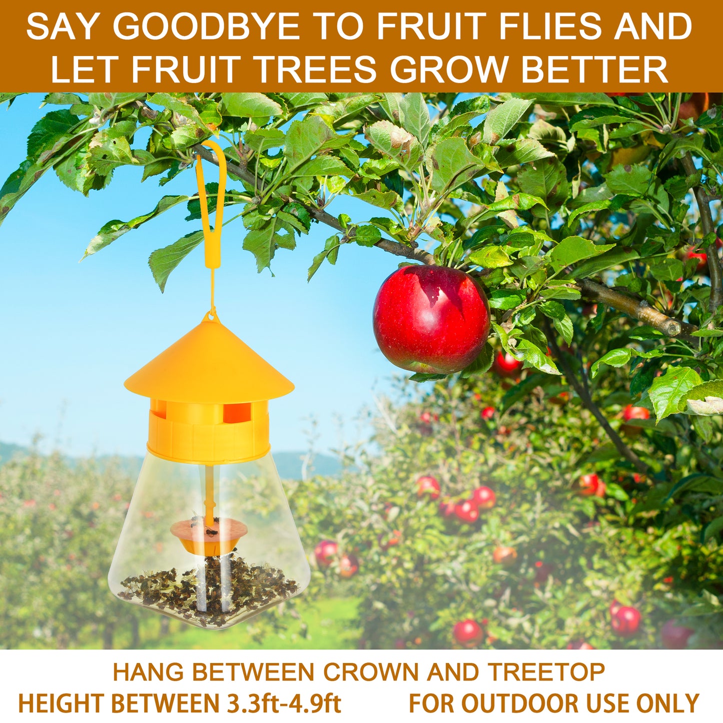 CN Fruit Fly Trap Bait Refill for Y6 Fruit Fly Trap Outdoor Vegetable Garden, Orchards Use (Not for Kitchen)