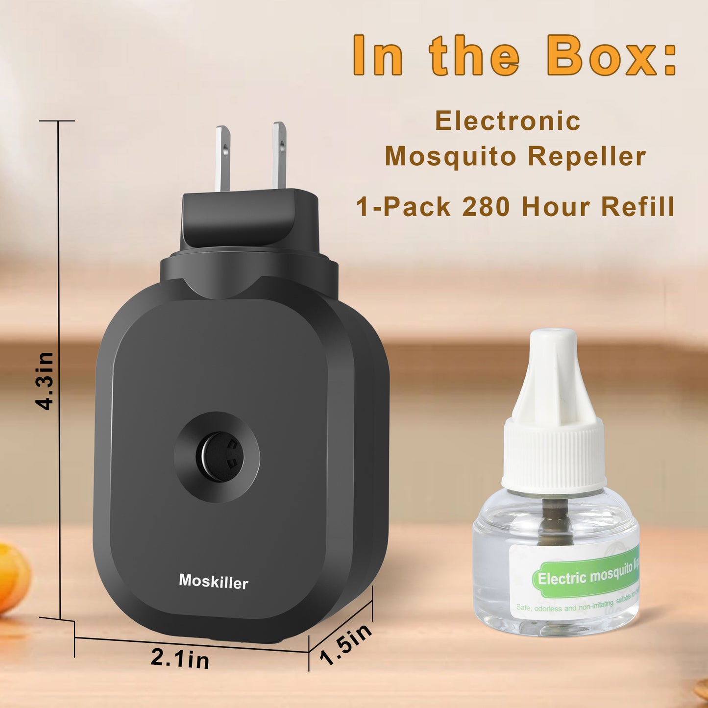Moskiller Mosquito Repeller  Indoor Use, Electronic Mosquito Repellent Plug in, Mosquito Repellent, for Home, Living Room, Bedroom, Office