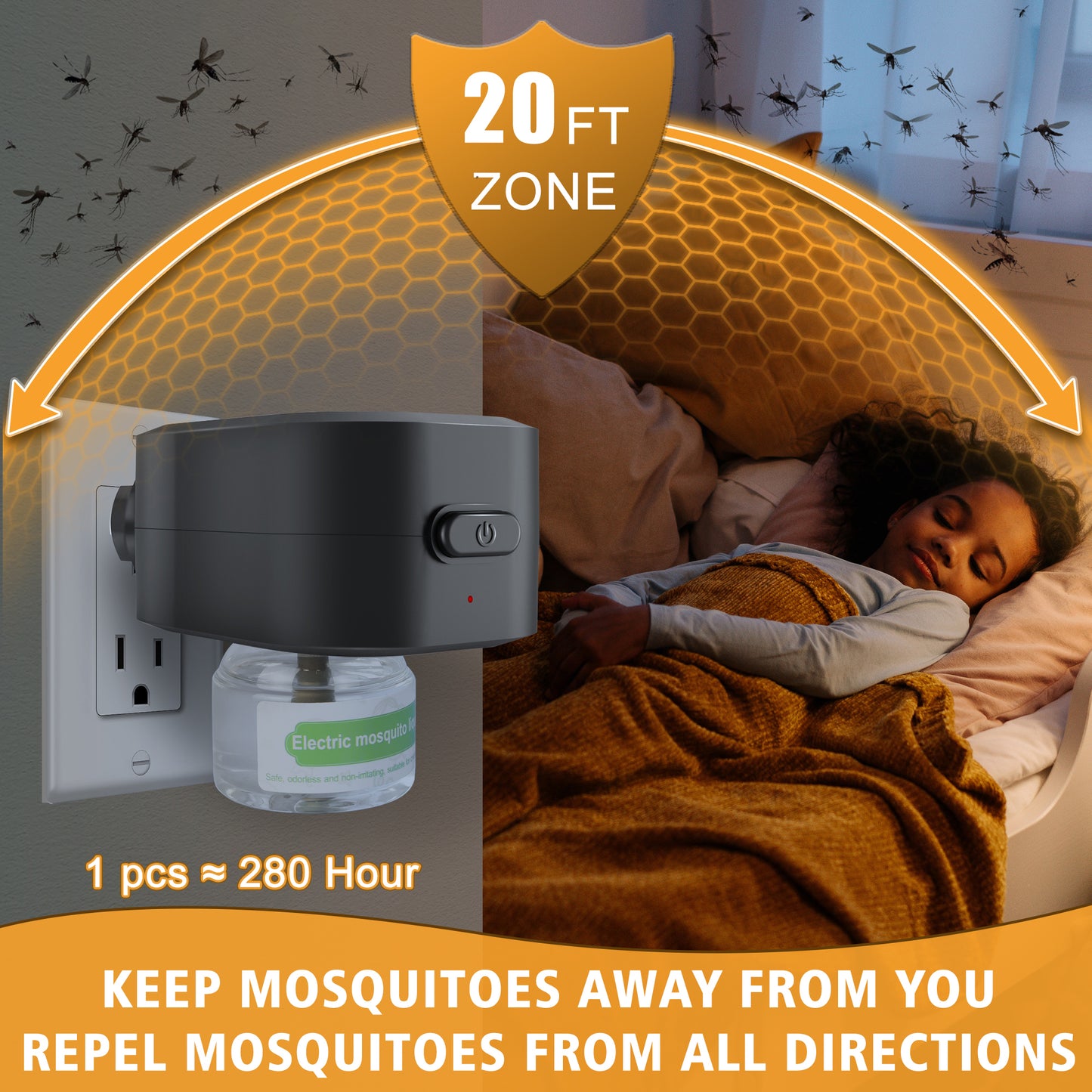 Moskiller Mosquito Repeller  Indoor Use, Electronic Mosquito Repellent Plug in, Mosquito Repellent, for Home, Living Room, Bedroom, Office