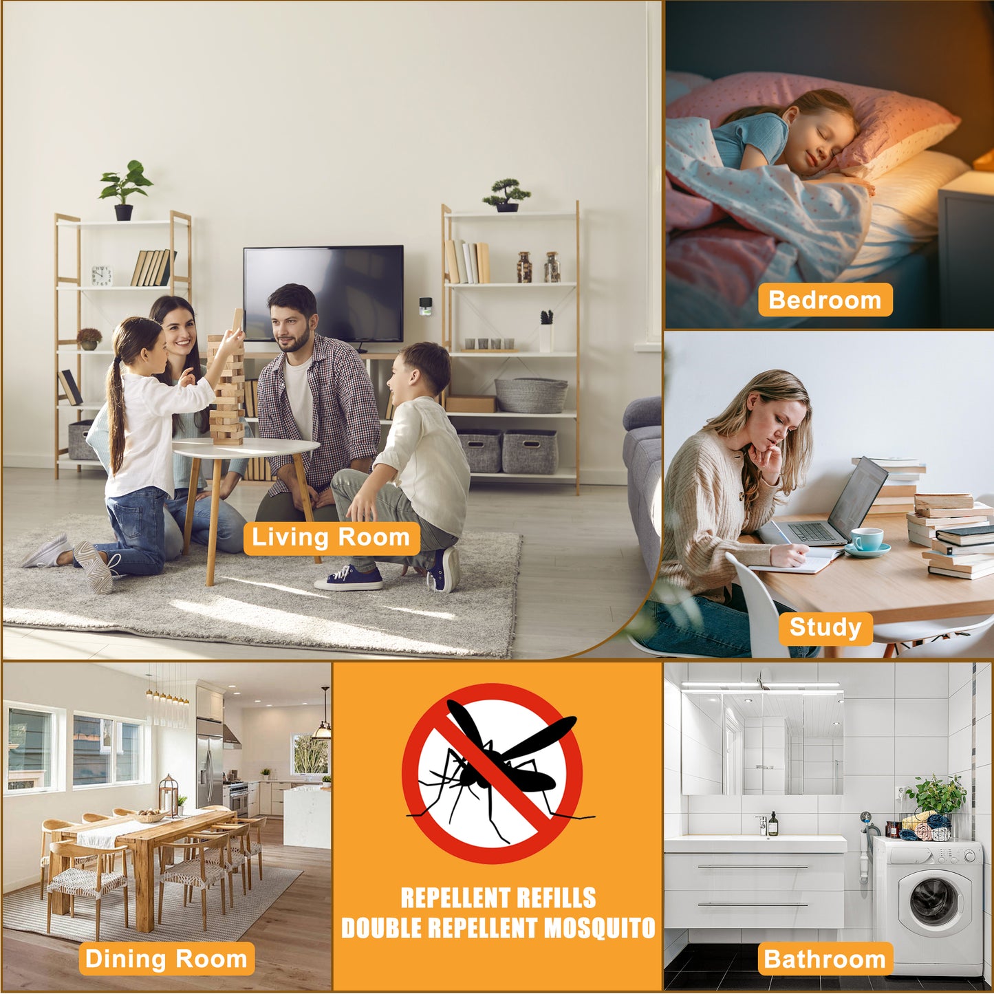 Moskiller Mosquito Repeller  Indoor Use, Electronic Mosquito Repellent Plug in, Mosquito Repellent, for Home, Living Room, Bedroom, Office