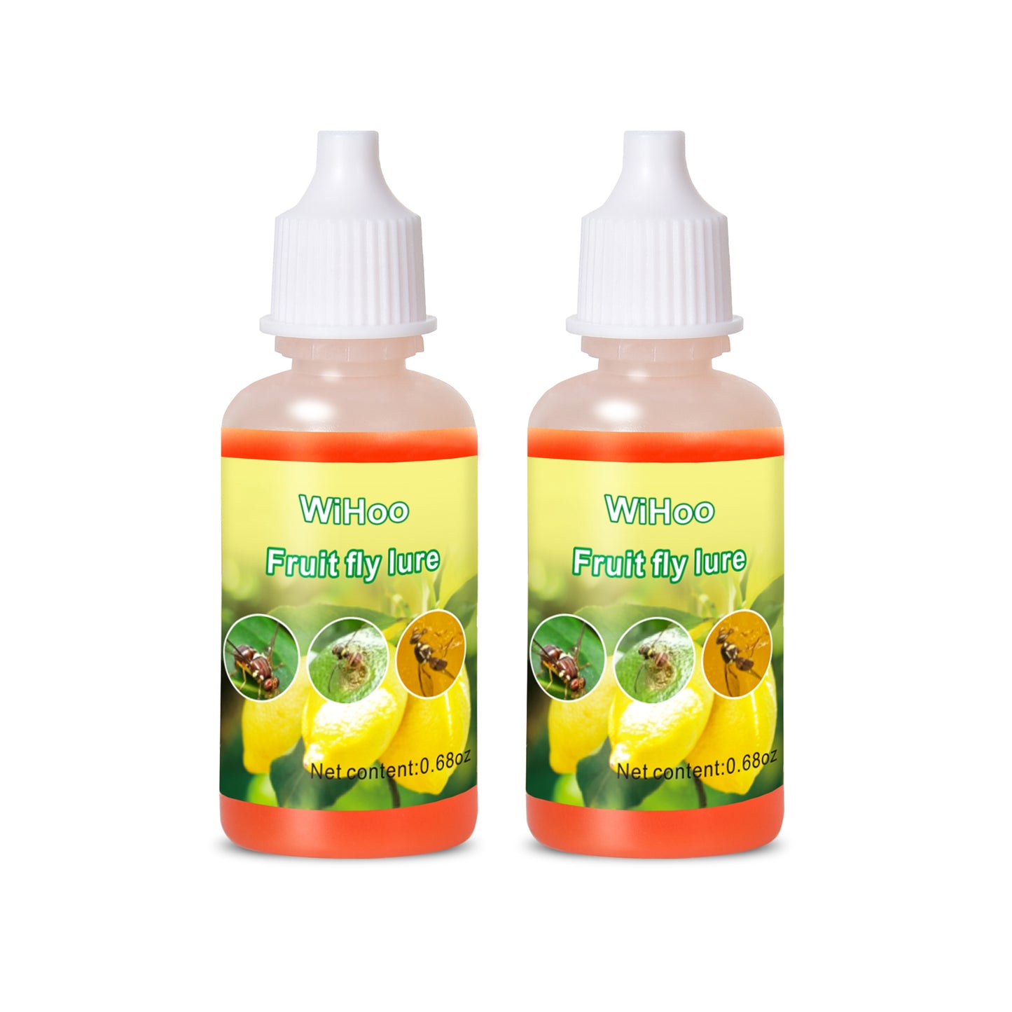 WiHoo Pesticides Outdoor Fly Traps with Fruit Fly Bait Refill for Fruit and Vegetable Garden