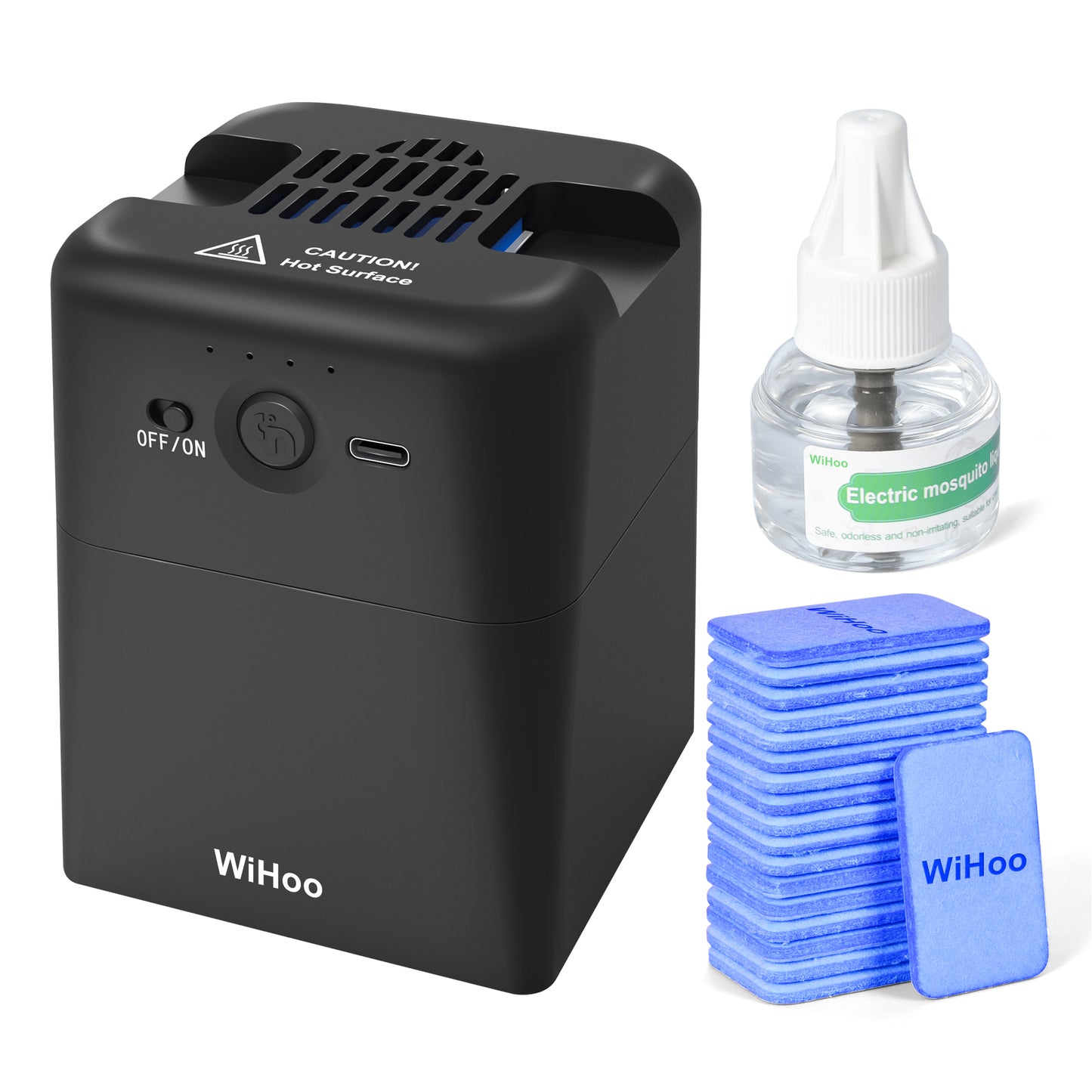 WiHoo Mosquito Repeller Outdoor Patio, Rechargeable Electronic Mosquito Repellent Indoor for Backyard, Poolside, Decks, Porches, Camping