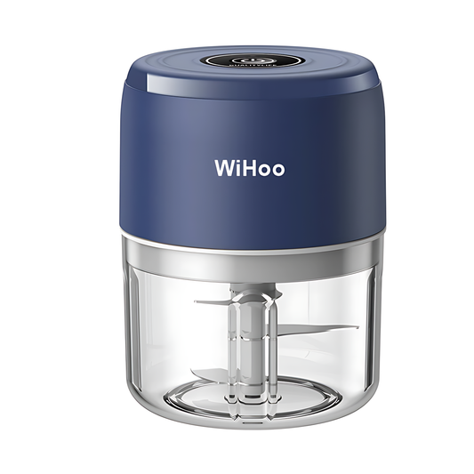 WiHoo Electric Garlic Chopper, Mini Portable Veggie Chopper, 250ML Garlic Grinder Masher Onion Chopper, Blender to Vegetable, for Ginger, Chili, Fruit, Meat