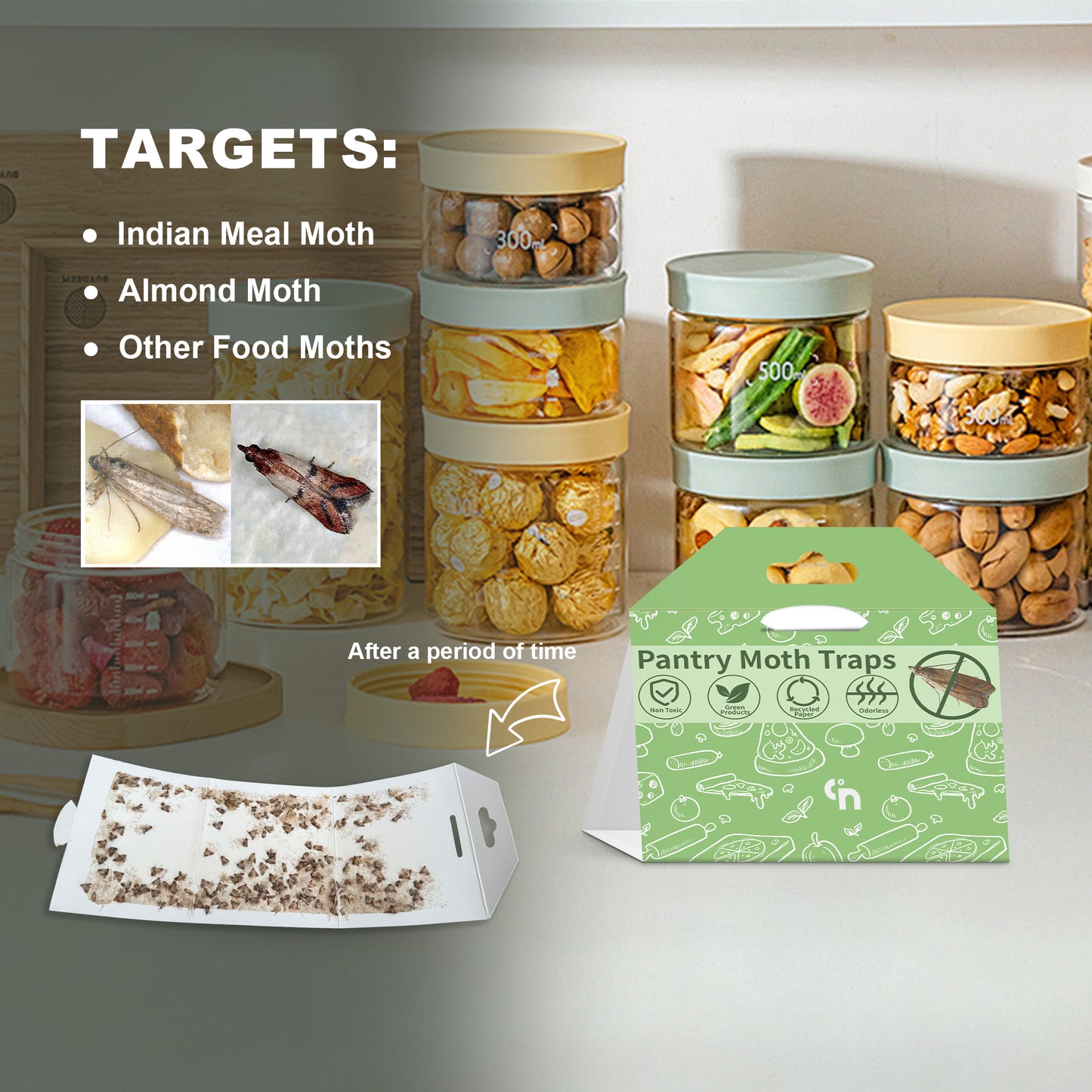 CN Pesticides Pantry Moth Traps 6-Pack for House Indoor Kitchen and Cupboard